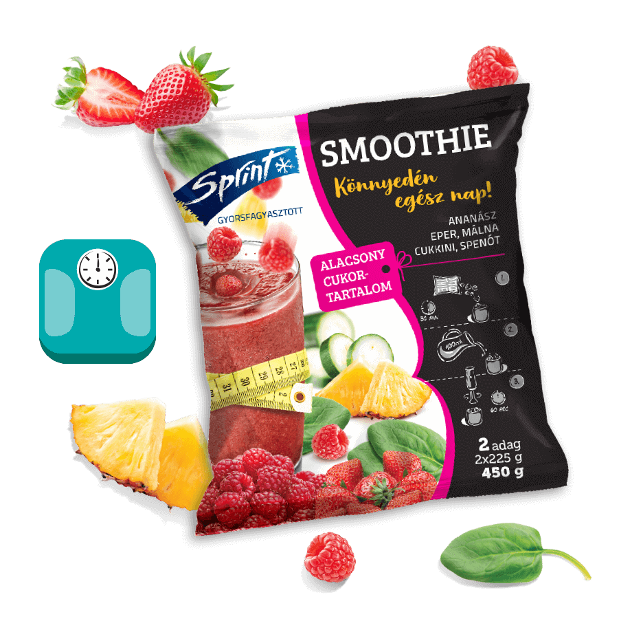 Agrosprint egészséges Sprint Smoothie mix terméke - Alacsony Cukortartalmú Smoothie Mix